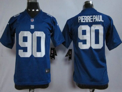 Nike New York Giants 90 Jason Pierre-Paul Blue Game Kids Jersey
