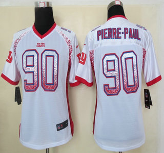 Nike New York Giants #90 Jason Pierre-Paul Drift Fashion White Elite Womens Jersey