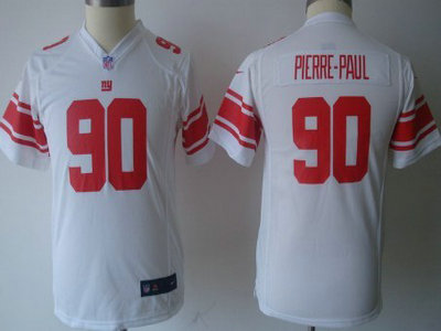 Nike New York Giants 90 Jason Pierre-Paul White Game Kids Jersey