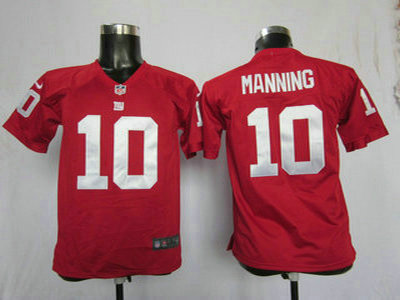 Nike New York Giants 10 Eli Manning Red Game Kids Jersey