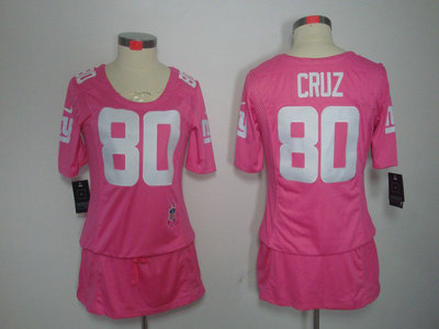 Nike New York Giants 80 Victor Cruz Breast Cancer Awareness Pink Womens Jersey
