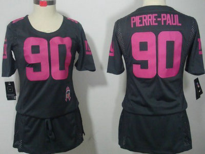 Nike New York Giants 90 Jason Pierre-Paul Breast Cancer Awareness Gray Womens Jersey