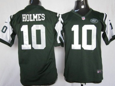 Nike New York Jets 10 Santonio Holmes Green Game Kids Jersey