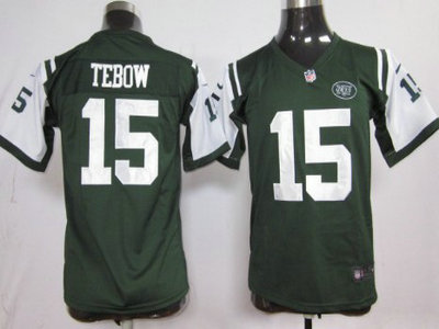 Nike New York Jets 15 Tim Tebow Green Game Kids Jersey