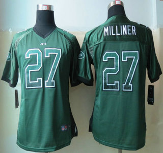 Nike New York Jets #27 Dee Milliner Drift Fashion Green Elite Womens Jersey