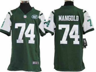 Nike New York Jets 74 Nick Mangold Green Game Kids Jersey