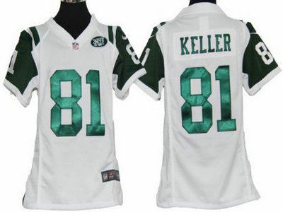 Nike New York Jets 81 Dustin Keller White Game Kids Jersey