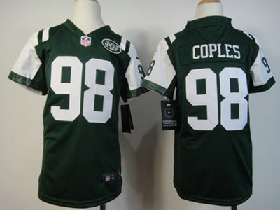 Nike New York Jets 98 Quinton Coples Green Game Kids Jersey