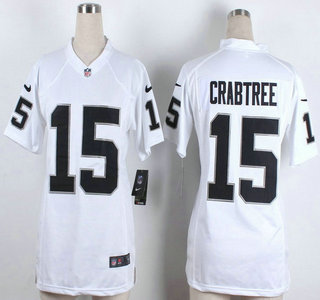 Nike Oakland Raiders #15 Michael Crabtree White Game Womens Jersey