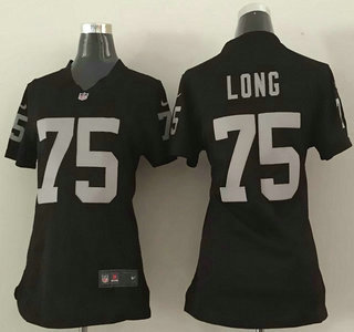Nike Oakland Raiders #75 Howie Long Black Game Womens Jersey