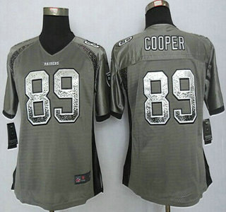 Nike Oakland Raiders #89 Amari Cooper Drift Fashion Grey Elite Womens Jersey