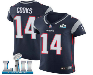 Nike Patriots #14 Brandin Cooks Navy Blue Team Color Super Bowl LII Men's Stitched NFL Vapor Untouchable Elite Jersey