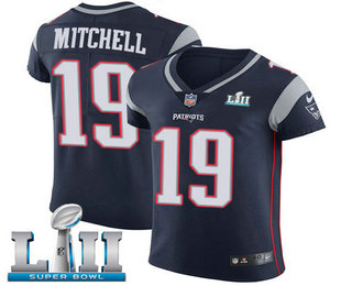 Nike Patriots #19 Malcolm Mitchell Navy Blue Team Color Super Bowl LII Men's Stitched NFL Vapor Untouchable Elite Jersey