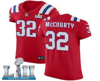 Nike Patriots #32 Devin McCourty Red Alternate Super Bowl LII Men's Stitched NFL Vapor Untouchable Elite Jersey
