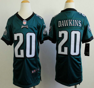 Nike Philadelphia Eagles #20 Brian Dawkins 2014 Dark Green Game Kids Jersey