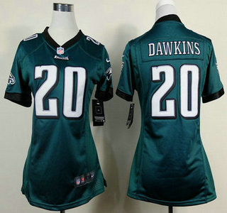 Nike Philadelphia Eagles #20 Brian Dawkins Dark Green Game Womens Jersey