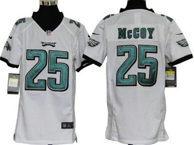 Nike Philadelphia Eagles 25 LeSean McCoy White Game Kids Jersey