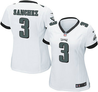 Nike Philadelphia Eagles #3 Mark Sanchez White Game Womens Jersey