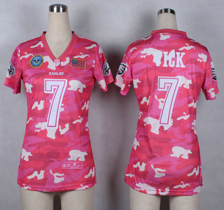 Nike Philadelphia Eagles #7 Michael Vick 2014 Salute to Service Pink Camo Womens Jersey