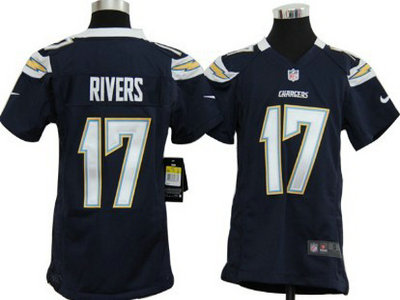 Nike San Diego Chargers 17 Philip Rivers Navy Blue Game Kids Jersey