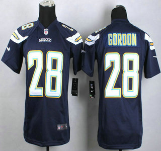 Nike San Diego Chargers #28 Melvin Gordon 2013 Navy Blue Game Kids Jersey