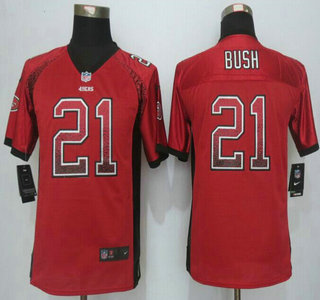 Nike San Francisco 49ers #21 Reggie Bush Drift Fashion Red Elite Kids Jersey