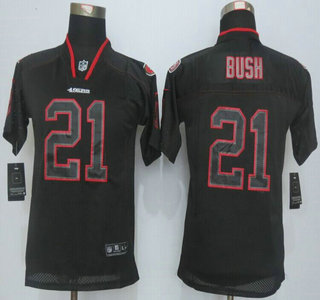 Nike San Francisco 49ers #21 Reggie Bush Lights Out Black Elite Kids Jersey