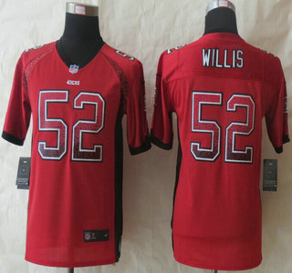 Nike San Francisco 49ers #52 Patrick Willis Drift Fashion Red Elite Kids Jersey