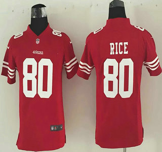 Nike San Francisco 49ers #80 Jerry Rice Red Game Kids Jersey