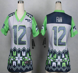 Nike Seattle Seahawks #12 Fan 2015 Noble Fashion Womens Jersey