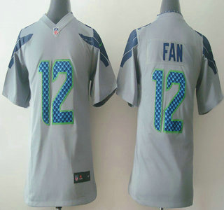 Nike Seattle Seahawks #12 Fan Grey Game Kids Jersey