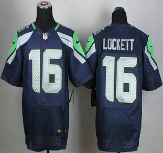 Nike Seattle Seahawks #16 Tyler Lockett Blue Elite Jersey