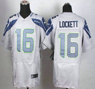 Nike Seattle Seahawks #16 Tyler Lockett Grey Elite Jersey