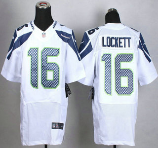 Nike Seattle Seahawks #16 Tyler Lockett White Elite Jersey