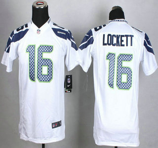 Nike Seattle Seahawks #16 Tyler Lockett White Game Kids Jersey