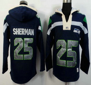 Nike Seattle Seahawks #25 Richard Sherman Navy Blue Team Color 2015 NFL Hoody