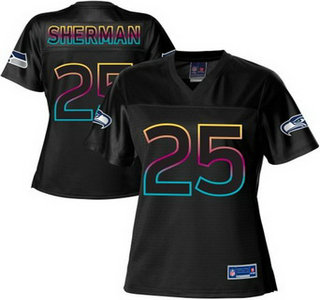 Nike Seattle Seahawks #25 Richard Sherman Pro Line Black Fashion Womens Jersey