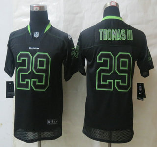 Nike Seattle Seahawks #29 Earl Thomas III Lights Out Black Elite Kids Jersey