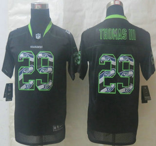 Nike Seattle Seahawks #29 Earl Thomas III Lights Out Black Stitched Elite Kids Jersey