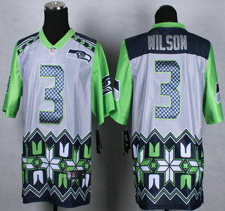 Nike Seattle Seahawks #3 Russell Wilson 2015 Noble Fashion Elite Jersey