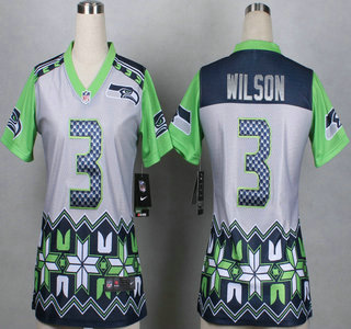 Nike Seattle Seahawks #3 Russell Wilson 2015 Noble Fashion Womens Jersey