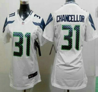 Nike Seattle Seahawks #31 Kam Chancellor White Game Womens Jersey