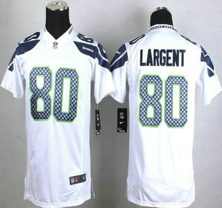Nike Seattle Seahawks #80 Steve Largent White Game Kids Jersey