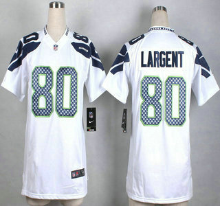 Nike Seattle Seahawks #80 Steve Largent White Game Womens Jersey