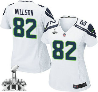 Nike Seattle Seahawks #82 Luke Willson White Game Womens Jersey