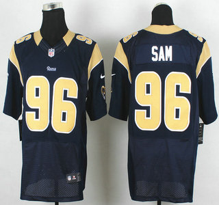 Nike St. Louis Rams #96 Michael Sam 2014 NFL Draft #10 Pick Navy Blue Elite Jersey