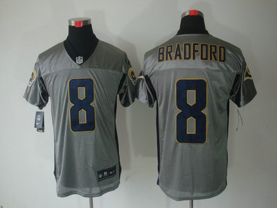 Nike St. Louis Rams 8 Sam Bradford Gray Elite Jersey
