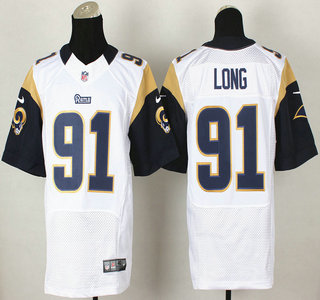 Nike St. Louis Rams 91# Chris Long White Elite Jersey