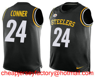 Nike Steelers #24 James Conner Black Team Color Men's Stitched NFL Limited Tank Top Jersey