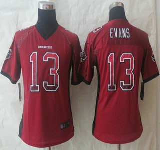 Nike Tampa Bay Buccaneers #13 Mike Evans Drift Fashion Red Womens Elite Jersey